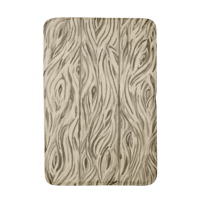 wood grain board planks bath mat (Front Vertical)