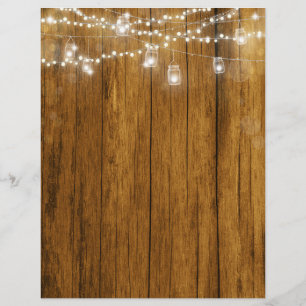 Wood Grain Bokeh & Lights Scrapbook Paper