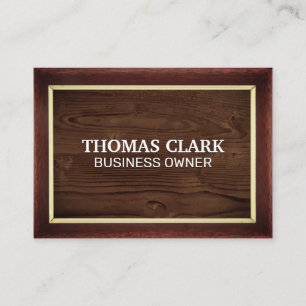 Wood Grain   Brown Vintage Frame Business Card
