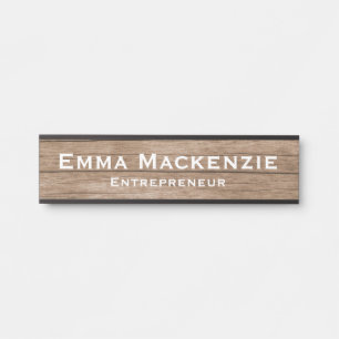Wood Grain Customizeable Office Door Sign