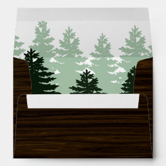 Wood Grain Enchanted Forest Wedding Envelopes