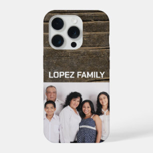 Wood grain family photo custom iphone case