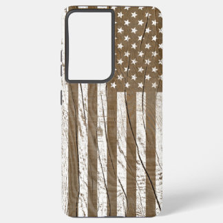 Wood Grain Grunge American Flag Samsung Galaxy Case