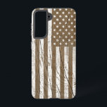 Wood Grain Grunge American Flag Samsung Galaxy Case<br><div class="desc">Faux wood grain texture grunge American flag design case to protect your Samsung Galaxy. This design features the flag of the United States of America (USA) in stars and stripes in white that show the cracking wood grain and texture below.</div>