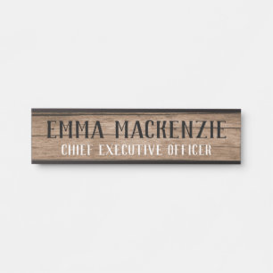Wood Grain Hanging Door Sign Name Plate