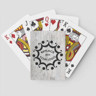 Wood Grain Image Branded with Your Corporate Logo Playing Cards