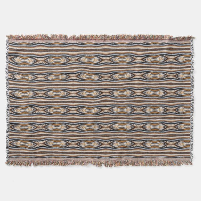 Wood Grain Knot Pattern Throw Blanket (Front)