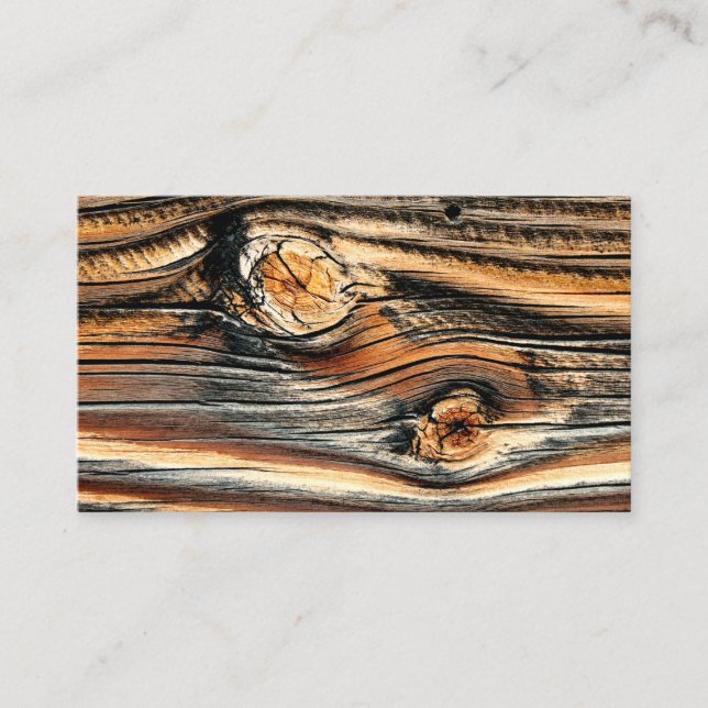 Wood Grain Knot Texture Business Card (Front)