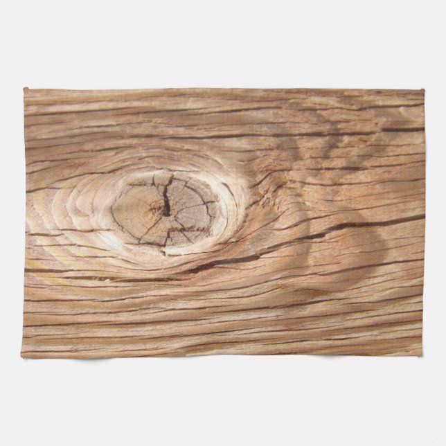 Wood Grain Knothole Tea Towel (Horizontal)