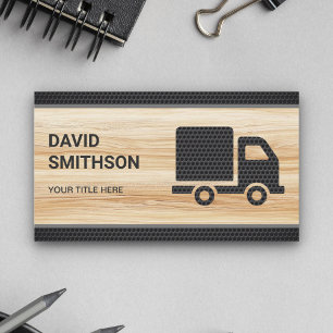 Wood Grain Logistics Transportation Cargo Truck Business Card