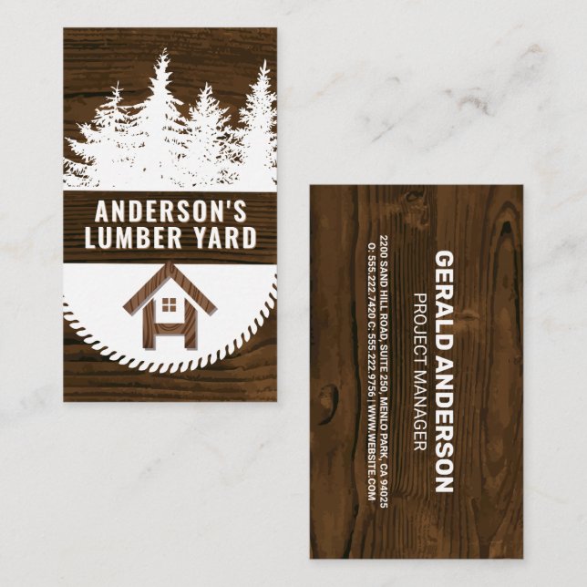 Wood Grain | Lumber | Building Material Business Card (Front/Back)