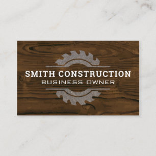 Wood Grain Metal Saw Business Card