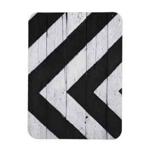 Wood Grain Painted Black and White Magnet