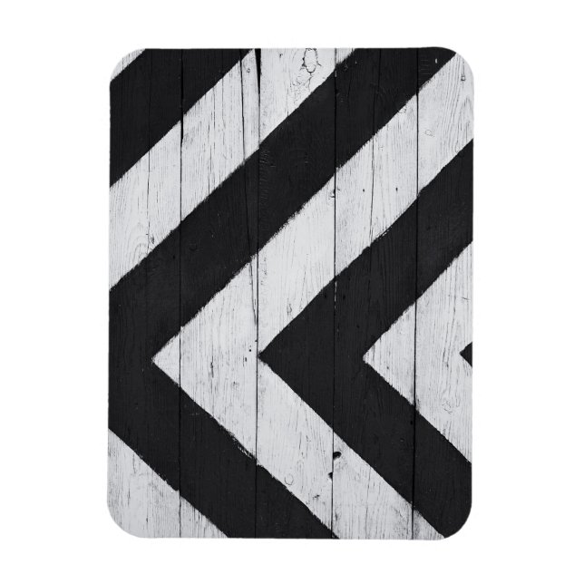 Wood Grain Painted Black and White Magnet (Vertical)