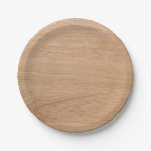 Wood grain paper plate