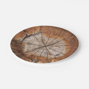 Wood Grain Paper Plate