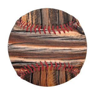 Wood Grain Pattern Baseball