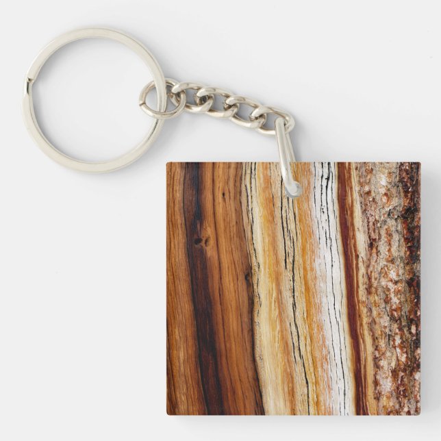 Wood Grain Pattern Key Ring (Front)