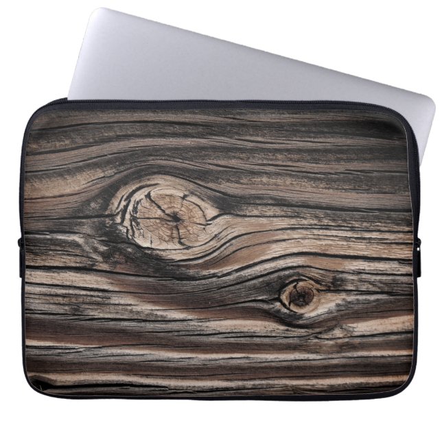 Wood Grain Pattern Laptop Sleeve (Front)
