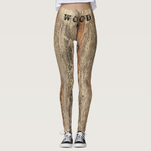 WOOD GRAIN PATTERN PHOTO LEGGINGS