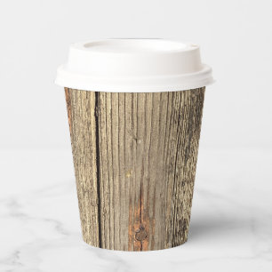 WOOD GRAIN PATTERN PHOTO PAPER CUPS