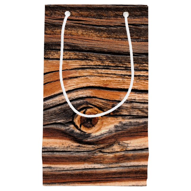 Wood Grain Pattern Small Gift Bag (Front)