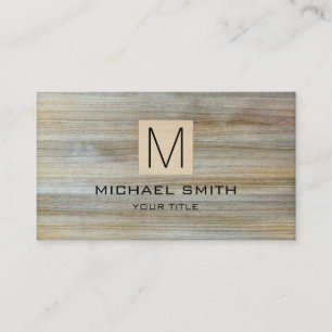 Wood Grain Professional Elegant Monogram #10 Business Card