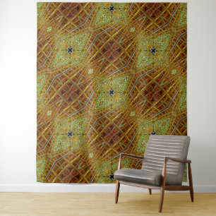 Wood Grain Rhombus Tapestry
