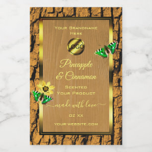 Wood Grain Rustic Tree Bark Product Labels Logo