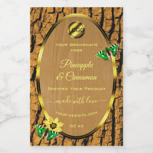 Wood Grain Rustic Tree Bark Product Labels Logo