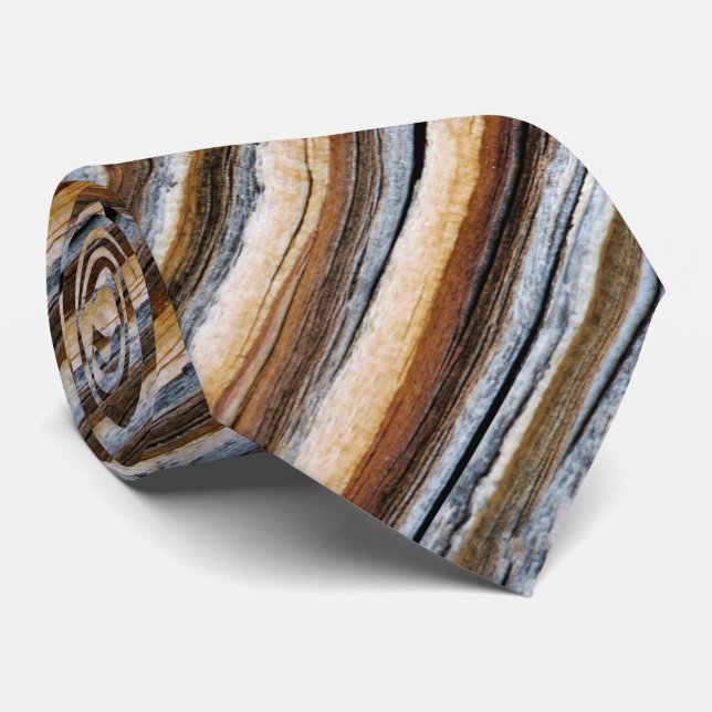 Wood Grain Stripes Tie (Rolled)