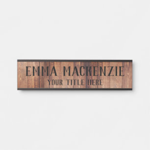 Wood Grain Style Hanging Door Sign Name Plate