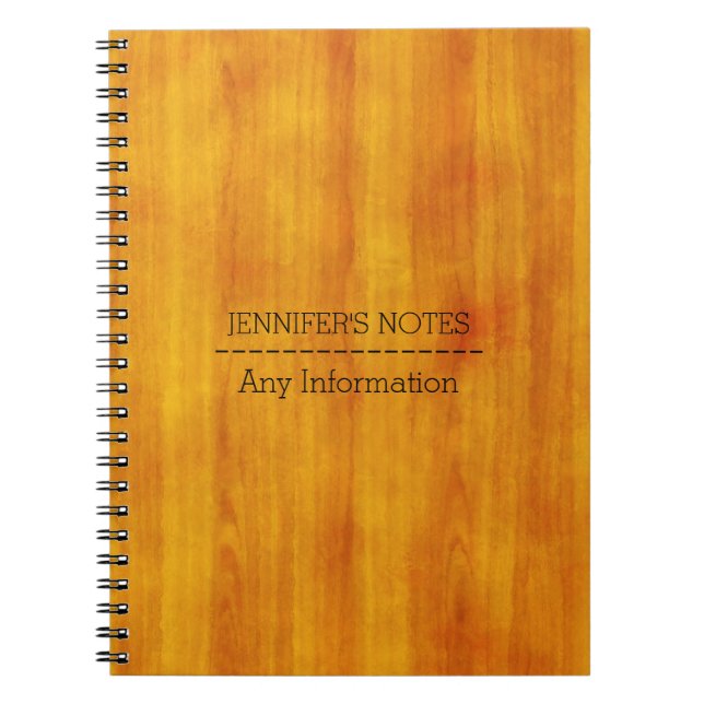 Wood Grain Texture #2 Spiral Notebook (Front)