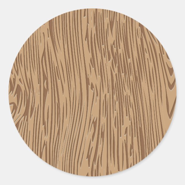 Wood grain texture classic round sticker (Front)