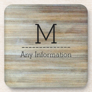 Wood Grain Texture Monogram #2 Coaster