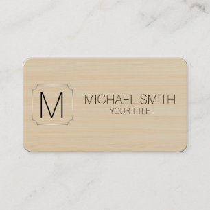 Wood Grain Texture Monogram Business Card