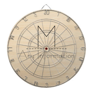 Wood Grain Texture Monogram Dartboard