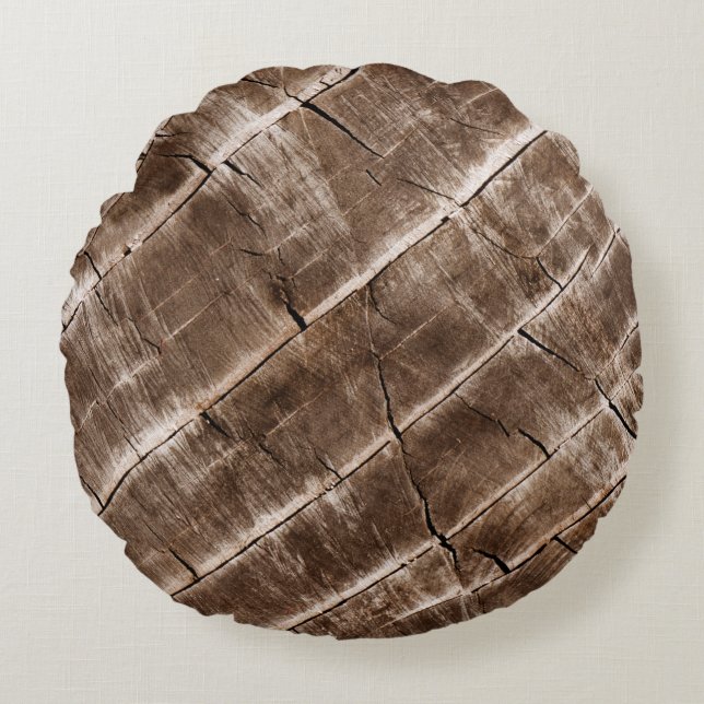 Wood Grain Texture Round Cushion (Front)