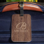 Wood Grain Timber With Monogram Personalised Name Luggage Tag<br><div class="desc">This design features a pice of rustic timber's wood grain with a monogram and personalised name. Personalise by editing the text in the text box or delete for no text.
 #monogram #monogrammed #personalised #personalised #initial #wood #timber #rustic #travel #luggage #travelaccessories #bagtag #luggagetag #tag #accessories #home #office #work #school #gifts</div>