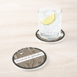 Wood Grain Tree Save the Date Coaster
