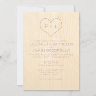 Wood Grain Wedding Invitations
