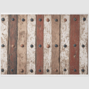 Wood Grain with Brown Nails Decoupage Tissue Paper