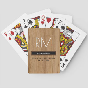 wood grains (not real wood) monogram playing cards
