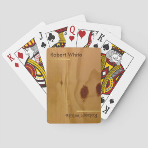 wood grains rustic & personalised playing cards
