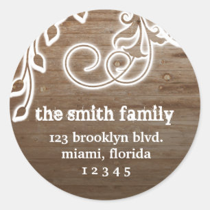 Wood Grunge Address Label Stickers