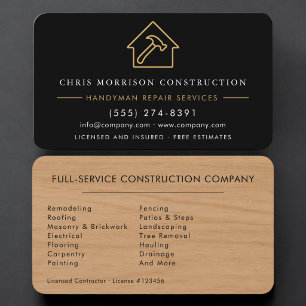 Wood Handyman Business Card