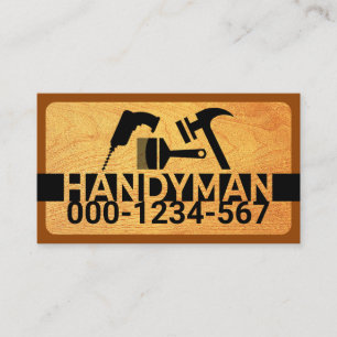Wood Handyman Tools Signage Business Card