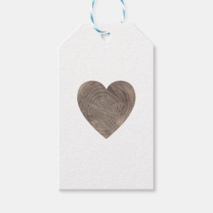 Wood heart rustic wedding favour tag