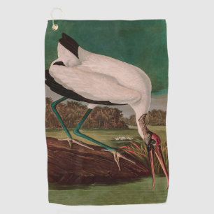 Wood Ibis Birds of America Audubon Print Golf Towel