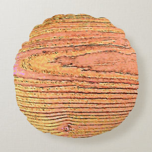 wood imitation rustic and nature lovers round cushion